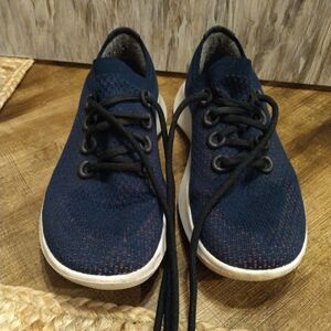 Allbirds TD Tree Dashers Puukeko Low Top Blue Red Running Shoes Women's Size 9